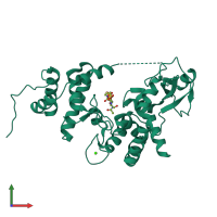 PDB entry 1d0l coloured by chain, front view.