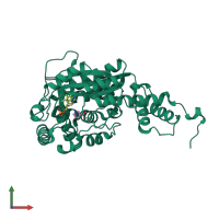 PDB entry 1d0v coloured by chain, front view.