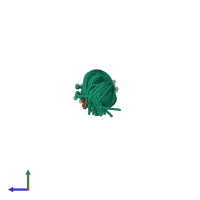 PDB entry 1d0w coloured by chain, ensemble of 20 models, side view.