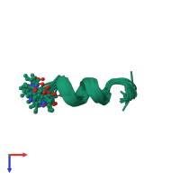 PDB entry 1d0w coloured by chain, ensemble of 20 models, top view.