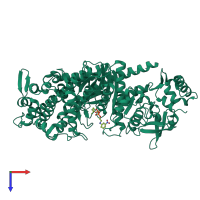 PDB entry 1d0x coloured by chain, top view.