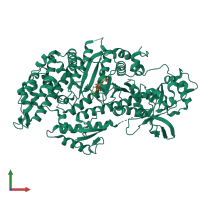 Monomeric assembly 1 of PDB entry 1d0y coloured by chemically distinct molecules, front view.