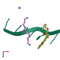 PDB entry 1d10 coloured by chain, top view.