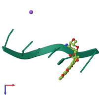 PDB entry 1d11 coloured by chain, top view.