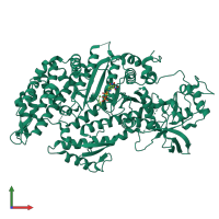 PDB entry 1d1b coloured by chain, front view.