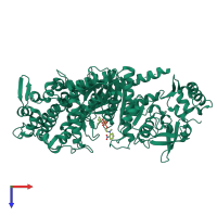 PDB entry 1d1c coloured by chain, top view.