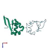 PDB entry 1d1m coloured by chain, top view.