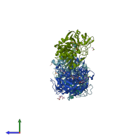 PDB entry 1d1s coloured by chain, side view.