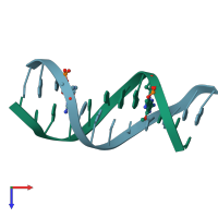 PDB entry 1d27 coloured by chain, top view.