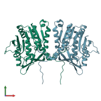 PDB entry 1d2c coloured by chain, front view.