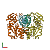 PDB entry 1d2i coloured by chain, front view.