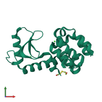 PDB entry 1d2w coloured by chain, front view.