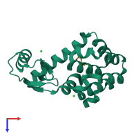 PDB entry 1d2w coloured by chain, top view.