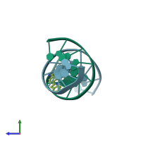 PDB entry 1d30 coloured by chain, side view.