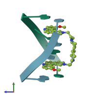 PDB entry 1d32 coloured by chain, side view.