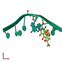 PDB entry 1d33 coloured by chain, front view.