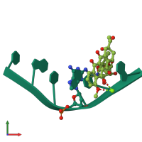 PDB entry 1d35 coloured by chain, front view.