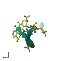 PDB entry 1d35 coloured by chain, side view.