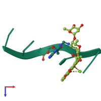 PDB entry 1d35 coloured by chain, top view.