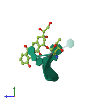 PDB entry 1d37 coloured by chain, side view.