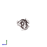 PDB entry 1d3l coloured by chain, side view.