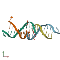 PDB entry 1d3r coloured by chain, front view.