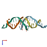 PDB entry 1d3r coloured by chain, top view.