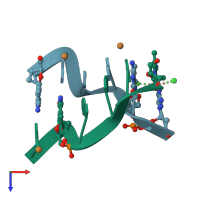 PDB entry 1d40 coloured by chain, top view.