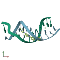 PDB entry 1d44 coloured by chain, front view.