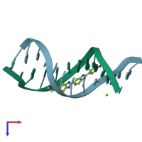 PDB entry 1d44 coloured by chain, top view.