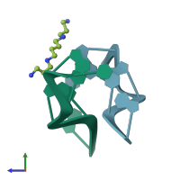 PDB entry 1d48 coloured by chain, side view.