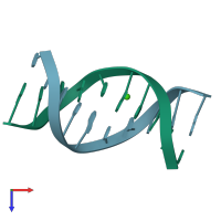 PDB entry 1d56 coloured by chain, top view.