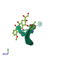 PDB entry 1d58 coloured by chain, side view.