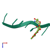 PDB entry 1d58 coloured by chain, top view.
