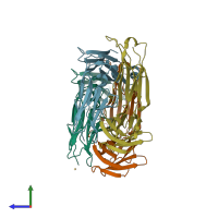 PDB entry 1d5b coloured by chain, side view.