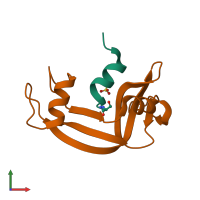 PDB entry 1d5d coloured by chain, front view.