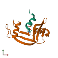 PDB entry 1d5h coloured by chain, front view.