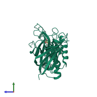 PDB entry 1d5r coloured by chain, side view.