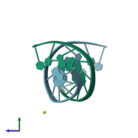 PDB entry 1d60 coloured by chain, side view.
