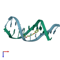 PDB entry 1d64 coloured by chain, top view.