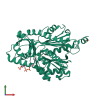 PDB entry 1d6h coloured by chain, front view.