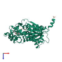 PDB entry 1d6h coloured by chain, top view.