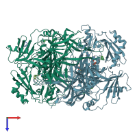 PDB entry 1d6y coloured by chain, top view.
