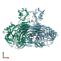PDB entry 1d6z coloured by chain, front view.