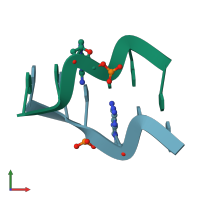 PDB entry 1d76 coloured by chain, front view.