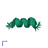 PDB entry 1d7n coloured by chain, ensemble of 10 models, top view.