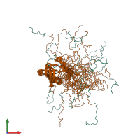 PDB entry 1d7q coloured by chain, ensemble of 20 models, front view.