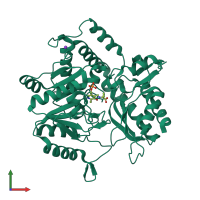 PDB entry 1d7r coloured by chain, front view.