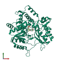 PDB entry 1d7s coloured by chain, front view.