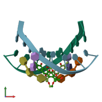 PDB entry 1d83 coloured by chain, front view.